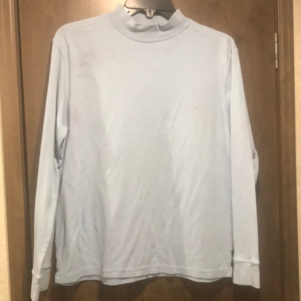 Classic cotton/poly mock turtleneck